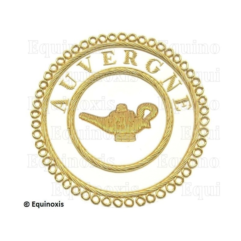 Badge / Macaron GLNF – Grande tenue provinciale – Grand Précepteur – Auvergne – Brodé main